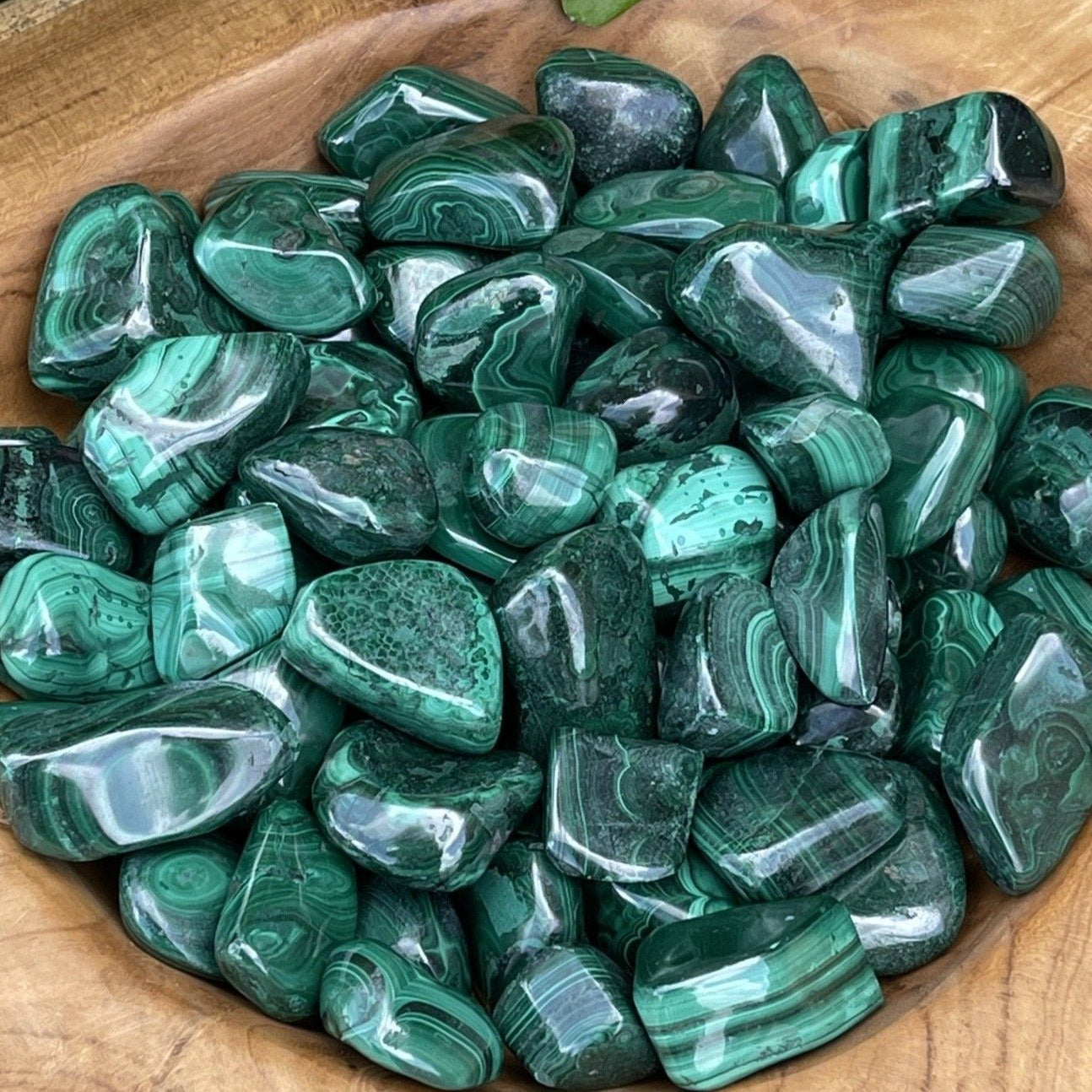 Malachite tumbled, polished Crystals. 