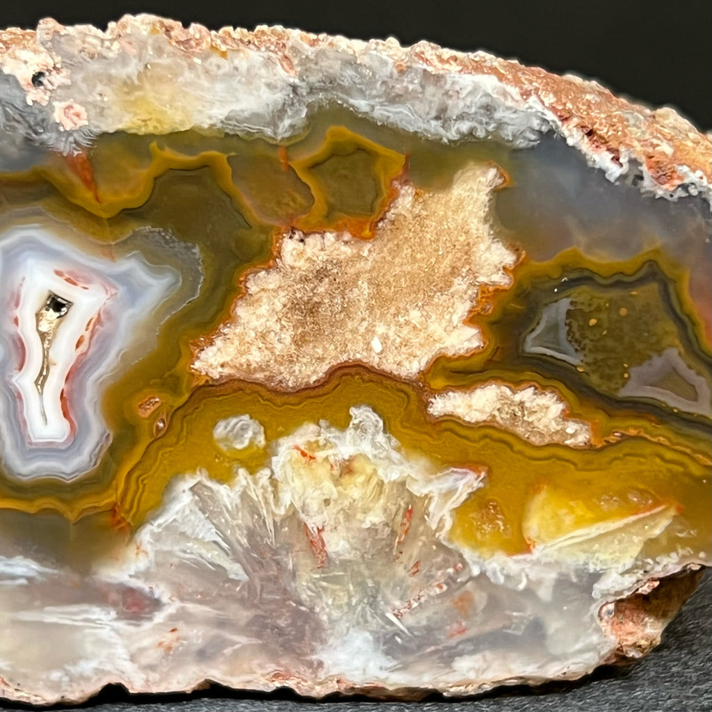 The wonderful color and depth of this Moroccan Agate specimen will inspire a lifetime of gazing and  discovery.