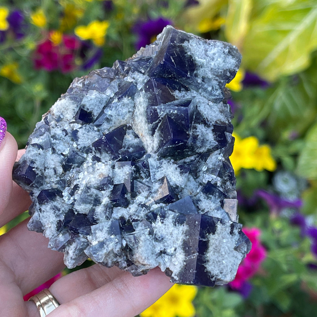 Incredible Milky Way Fluorite Cluster with many stacked Fluorite cubes.