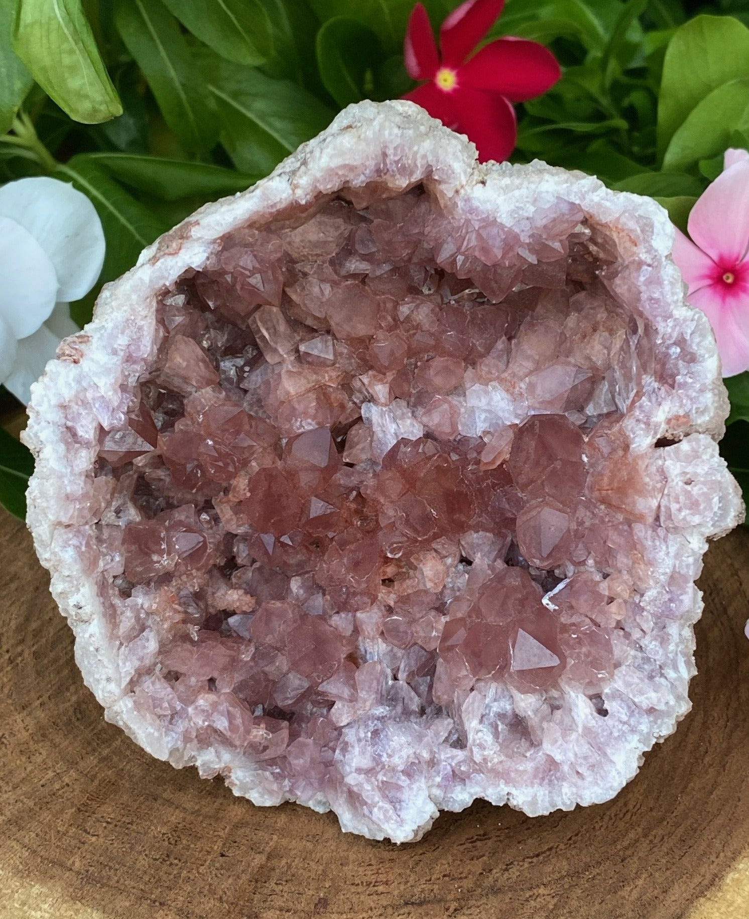 Pink Amethyst Crystal Geode Exceptional 242 grams