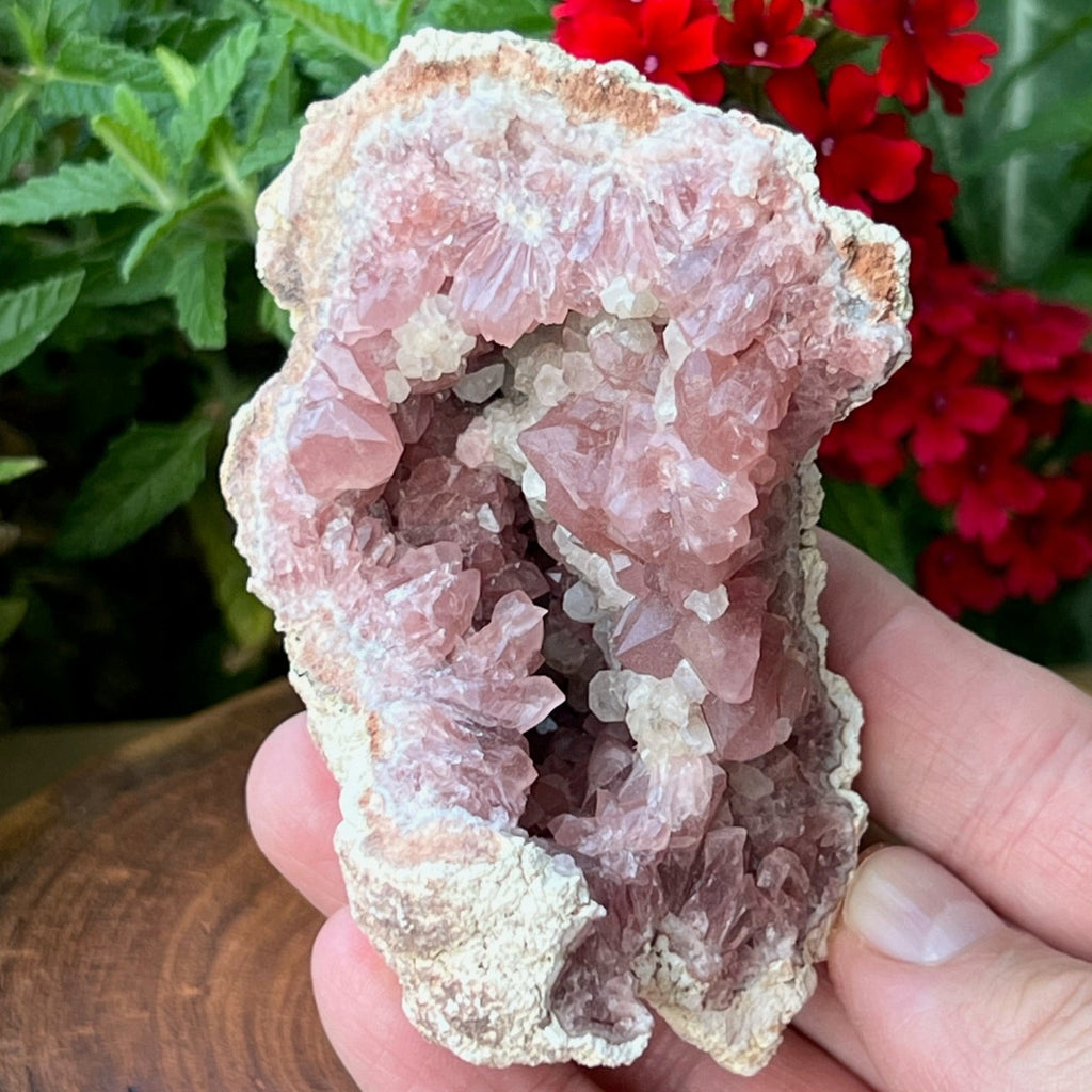 Pink Amethyst Geode Crystals Rhombic Calcite | 226 grams