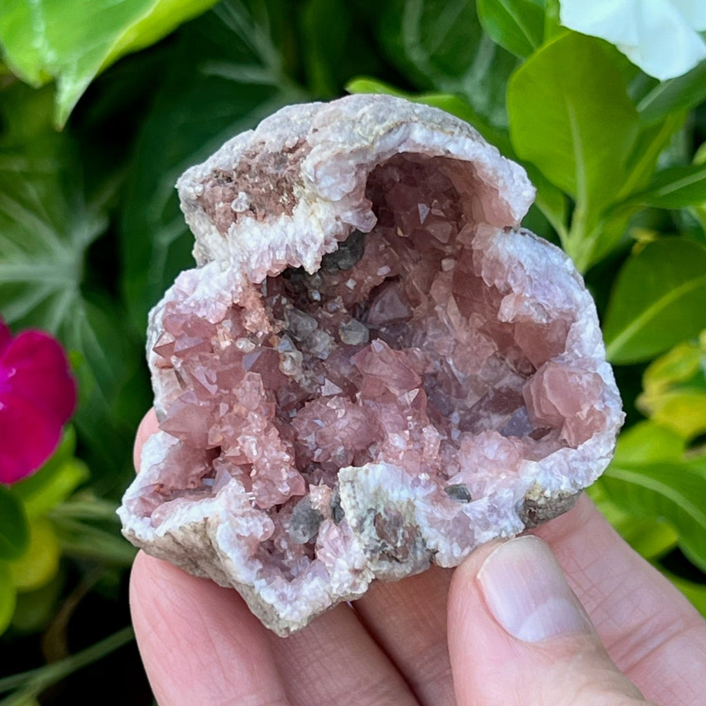 The darker pink crystals are representative of higher quality Pink Amethyst. 
