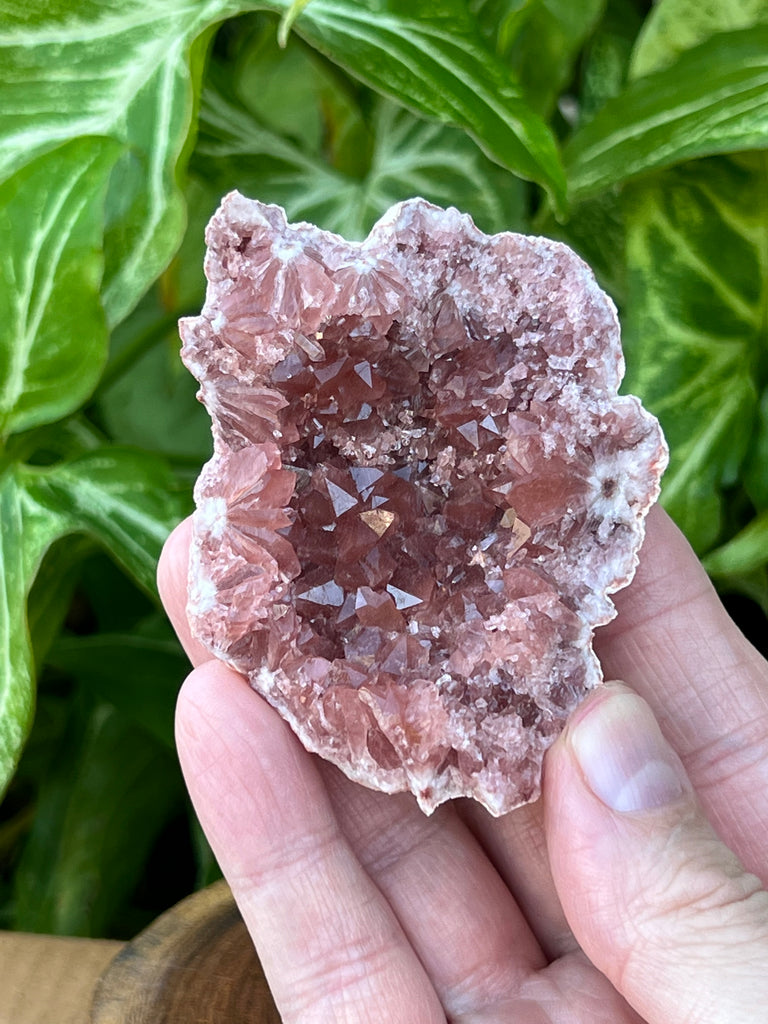 Pink Amethyst Geode Lustrous Sparkling Crystals Darker Color | 101 grams