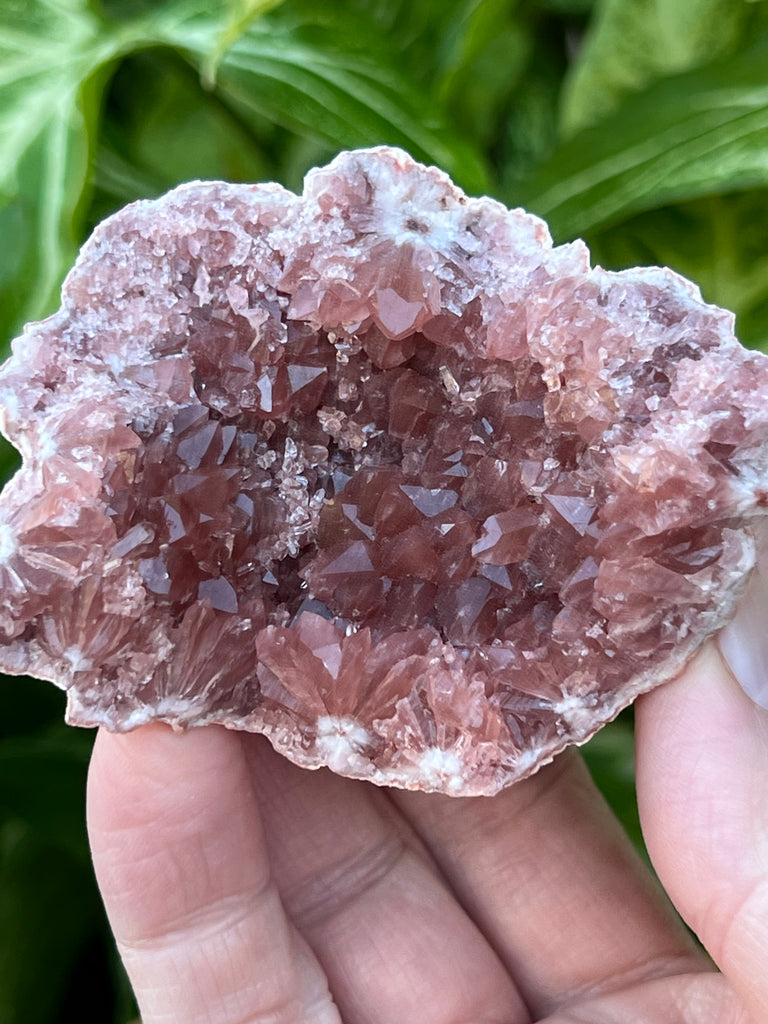 Pink Amethyst Geode Lustrous Sparkling Crystals Darker Color | 101 grams