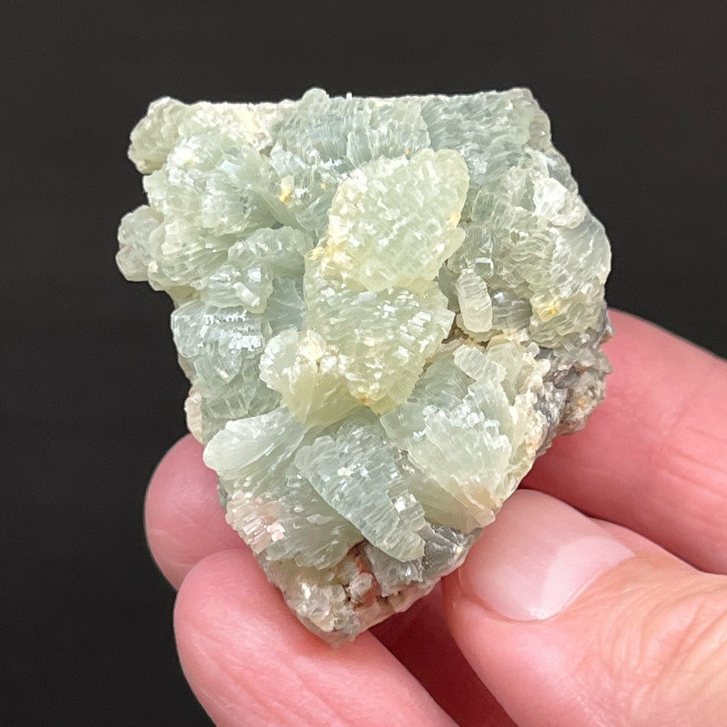 A calcium aluminum silicate, Prehnite usually presents in yellow and light green hues. 