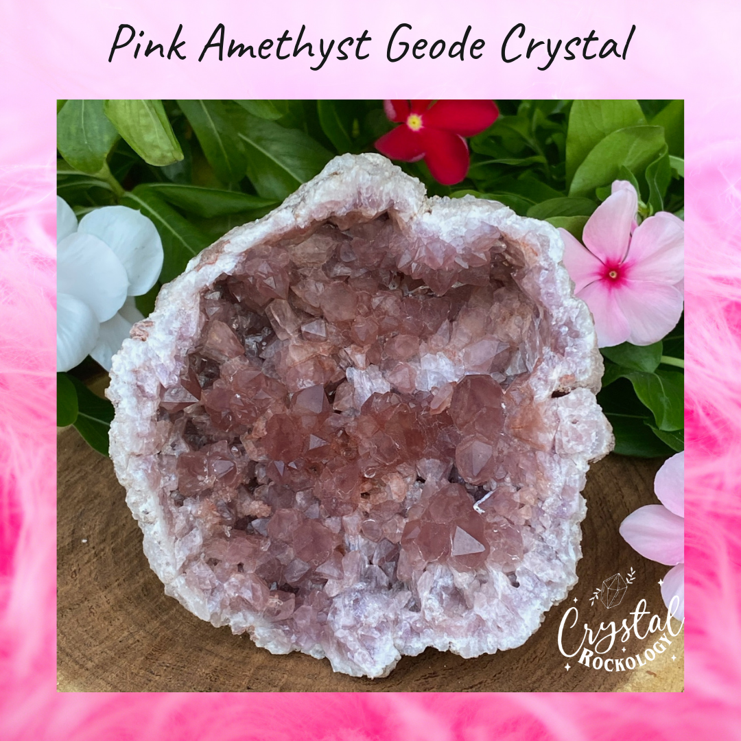 Pink Amethyst Crystal Geode Exceptional 242 grams