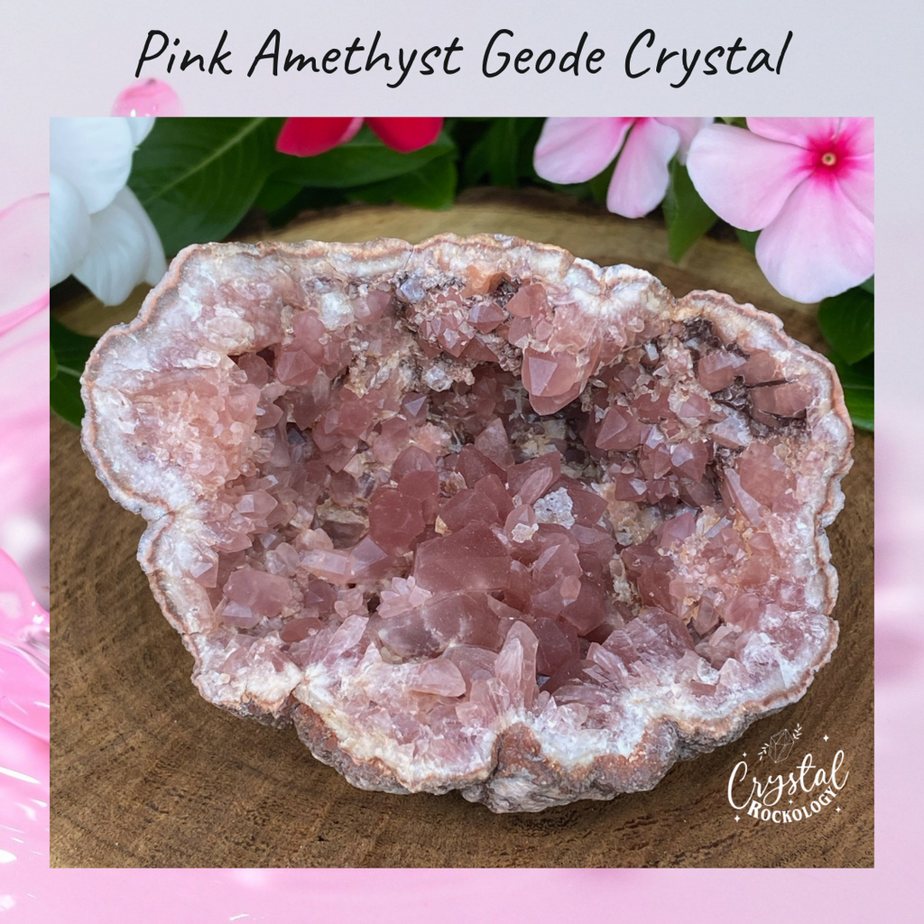 Deep Pink Amethyst Crystals Geode 141 grams