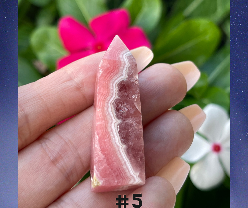 Rhodochrosite Obelisk / Tower Crystal Point w/ Pink Hues Banded
