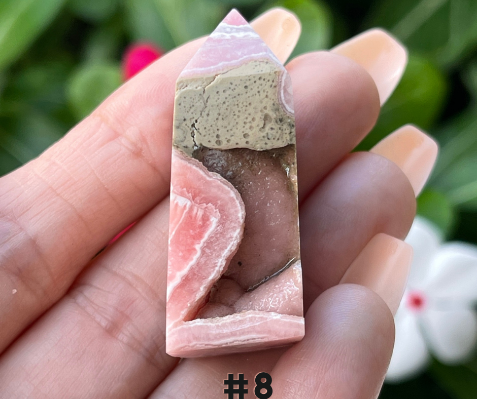 Rhodochrosite Obelisk / Tower Crystal Point w/ Pink Hues Banded
