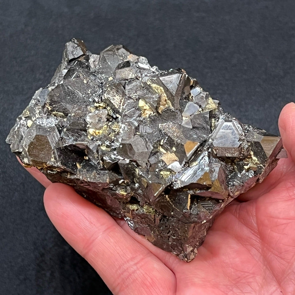 The source for this fine Sphalerite and Chalcopyrite specimen is the Septemvri Mine, Madan Ore Field, Smolyan Province, Bulgaria