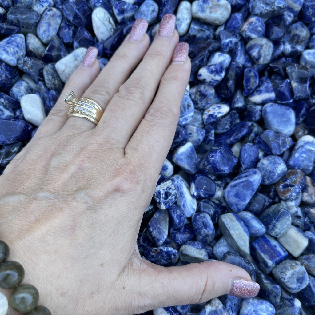 Sodalite-shown- by hand