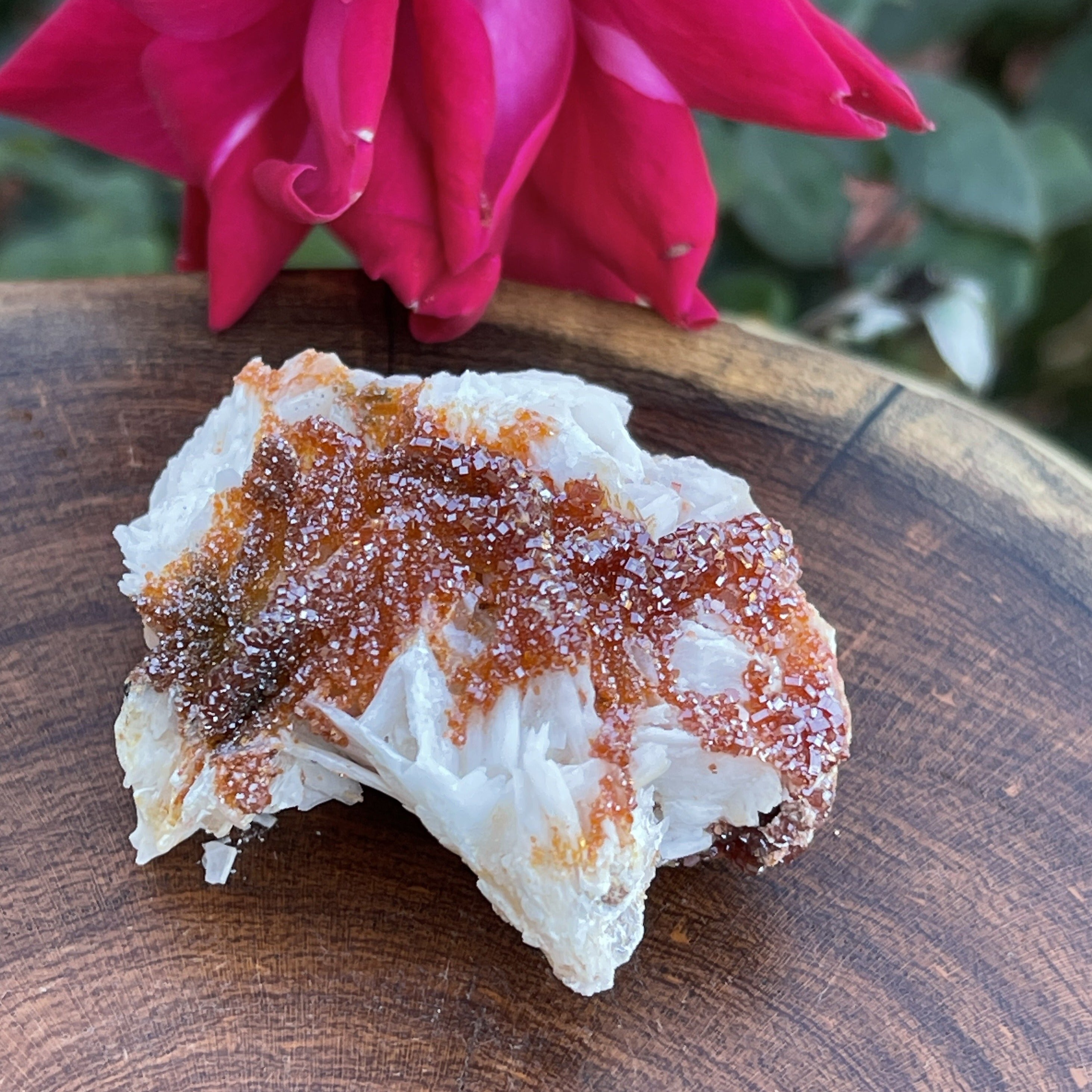 Beautiful Vanadinite Crystals on White Barite.