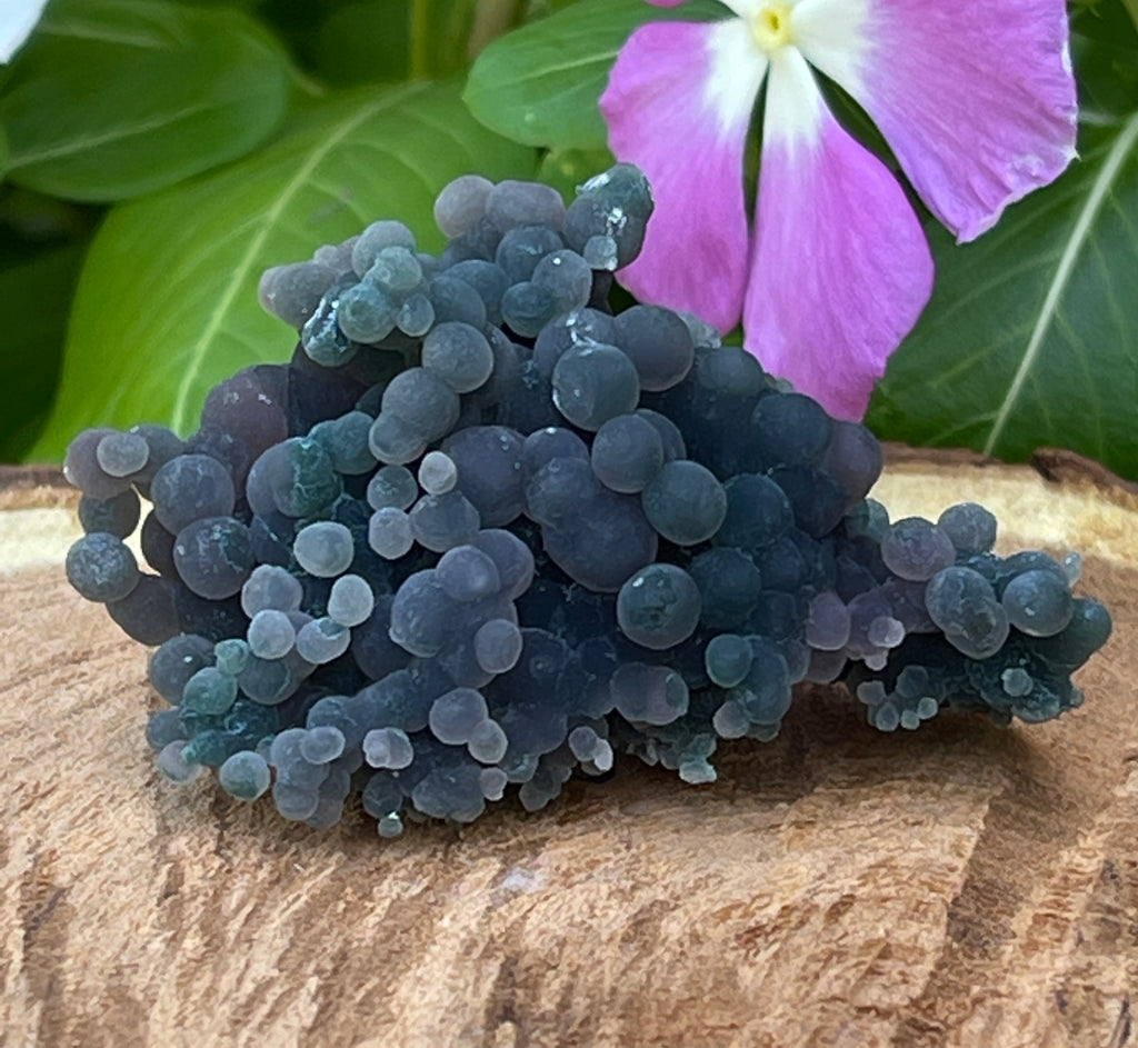 This is a beautiful Grape Agate crystal specimen; a well defined Quartz var. Amethyst aka "Grape Agate" formation with botryoidal grape shaped, blue-lilac-purple spheroids on all sides.  The source for this botryoidal, spheroid Quartz var. Amethyst is the Mamuju Regency, West Sulawesi Province, Indonesia.