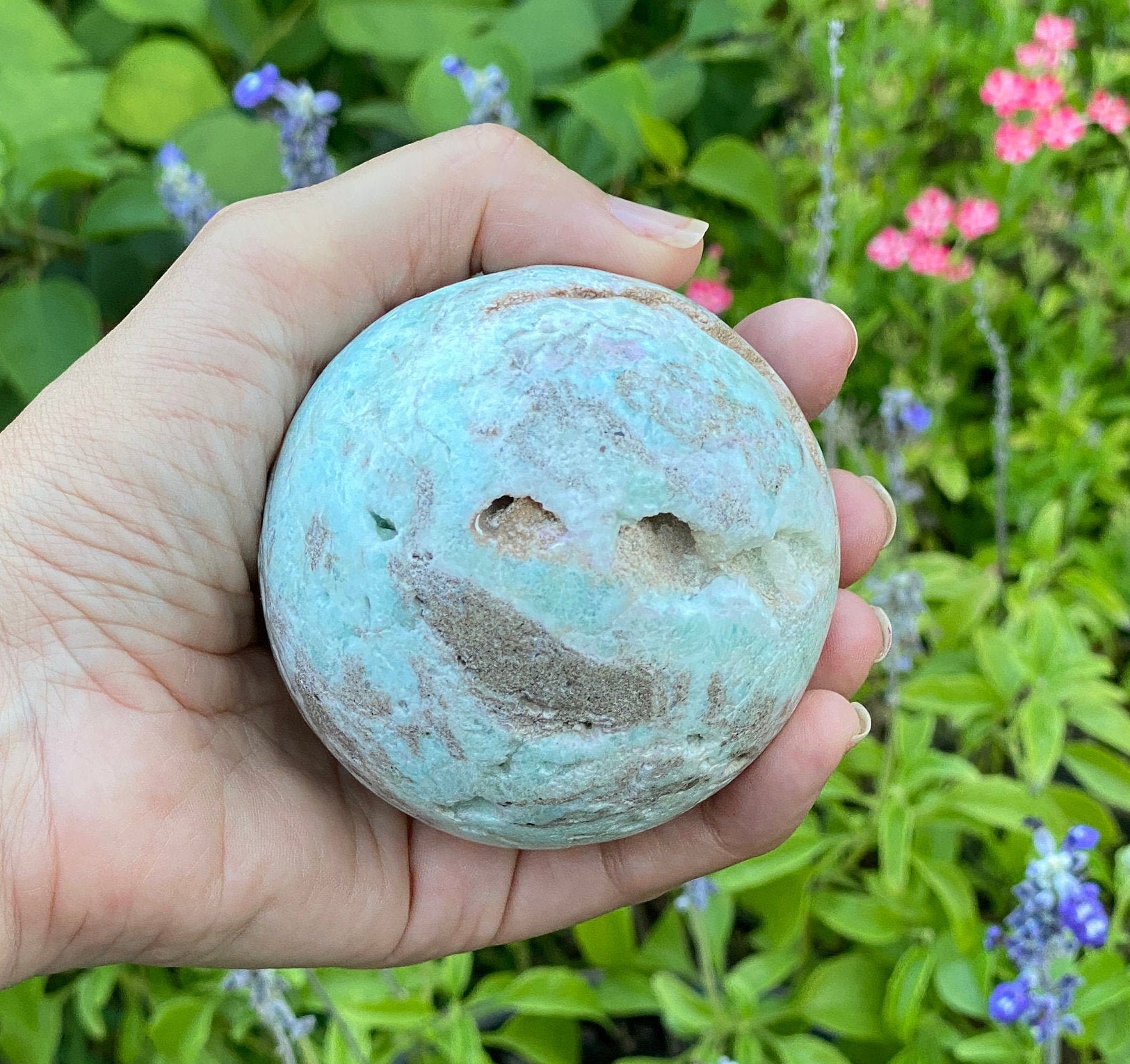 Seafoam Calcite Sphere- Calming Crystal