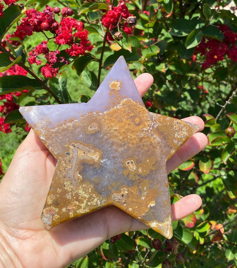 Brazilian Agate Star Crystal Natural, Polished Druzy Crystals