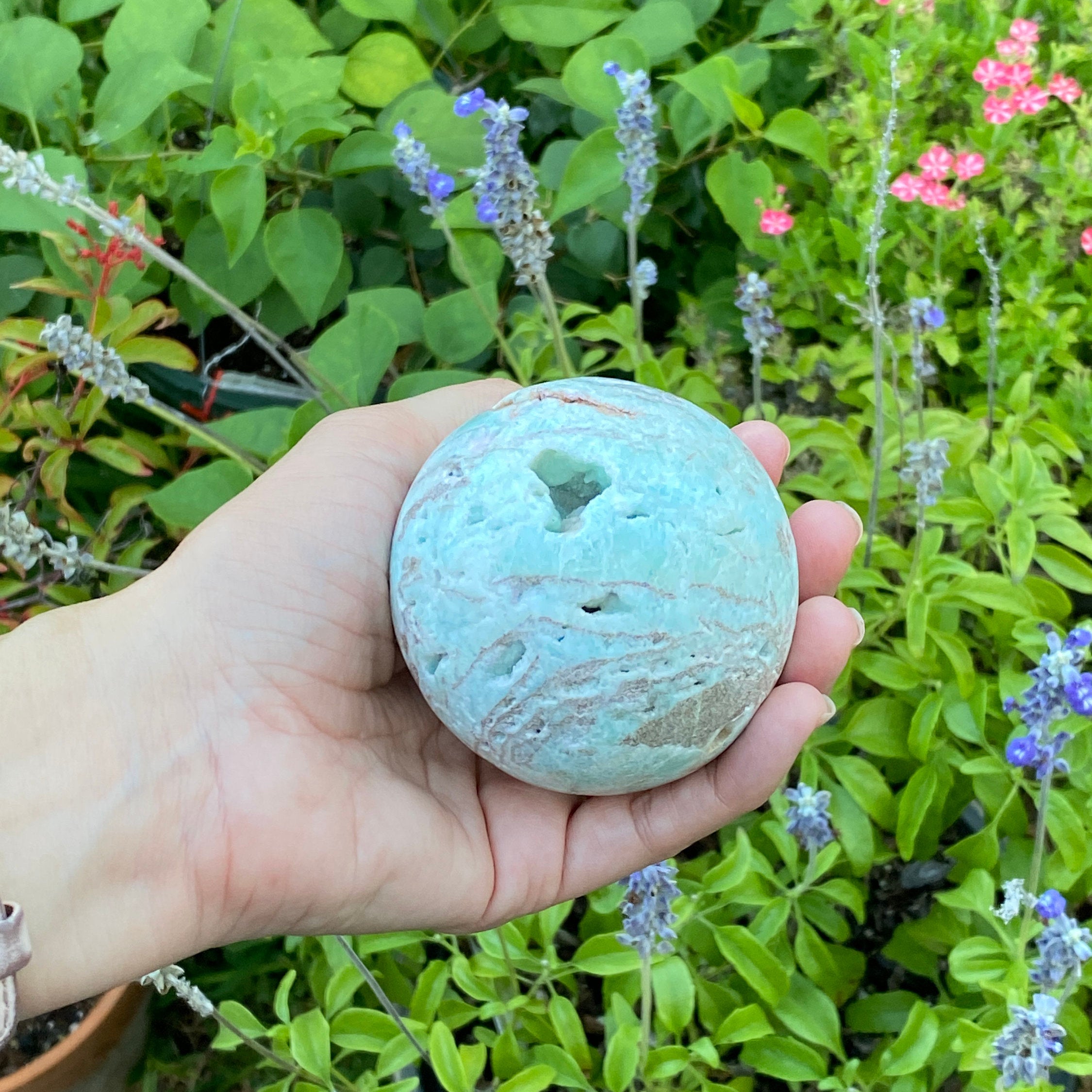 Seafoam Calcite Sphere- Calming Crystal