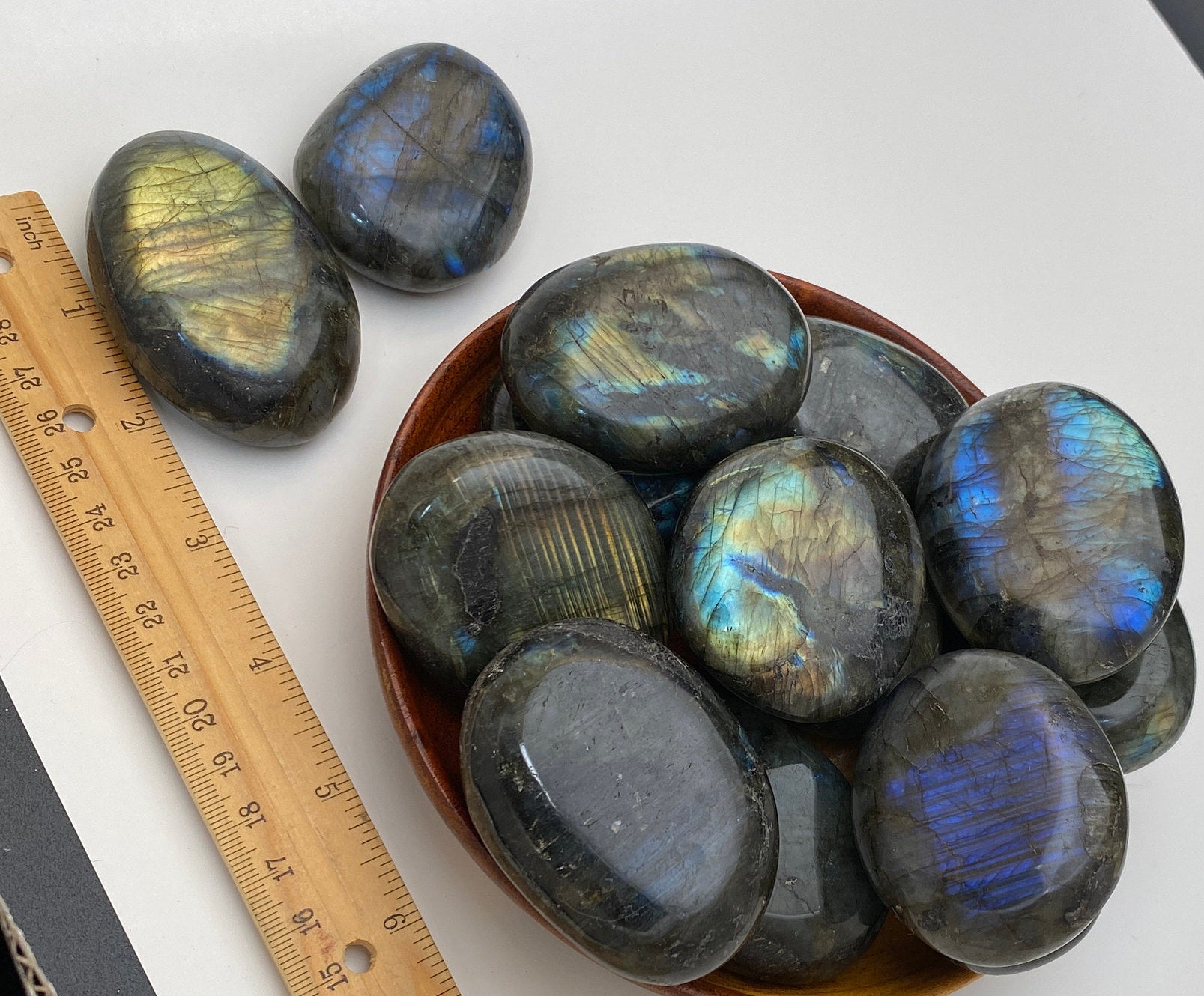 Labradorite Medium Flashy Palm Stone, "A Grade" Healing Crystal