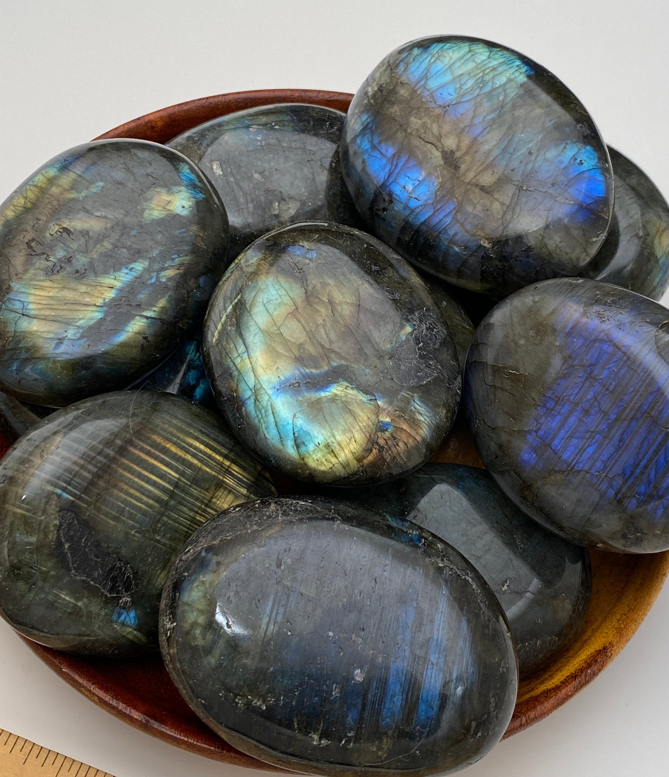 Labradorite Medium Flashy Palm Stone, "A Grade" Healing Crystal