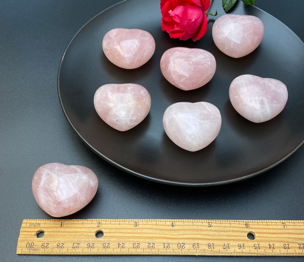 Rose Quartz Crystal Puffy Heart "A Grade" Polished Tumbled Stone