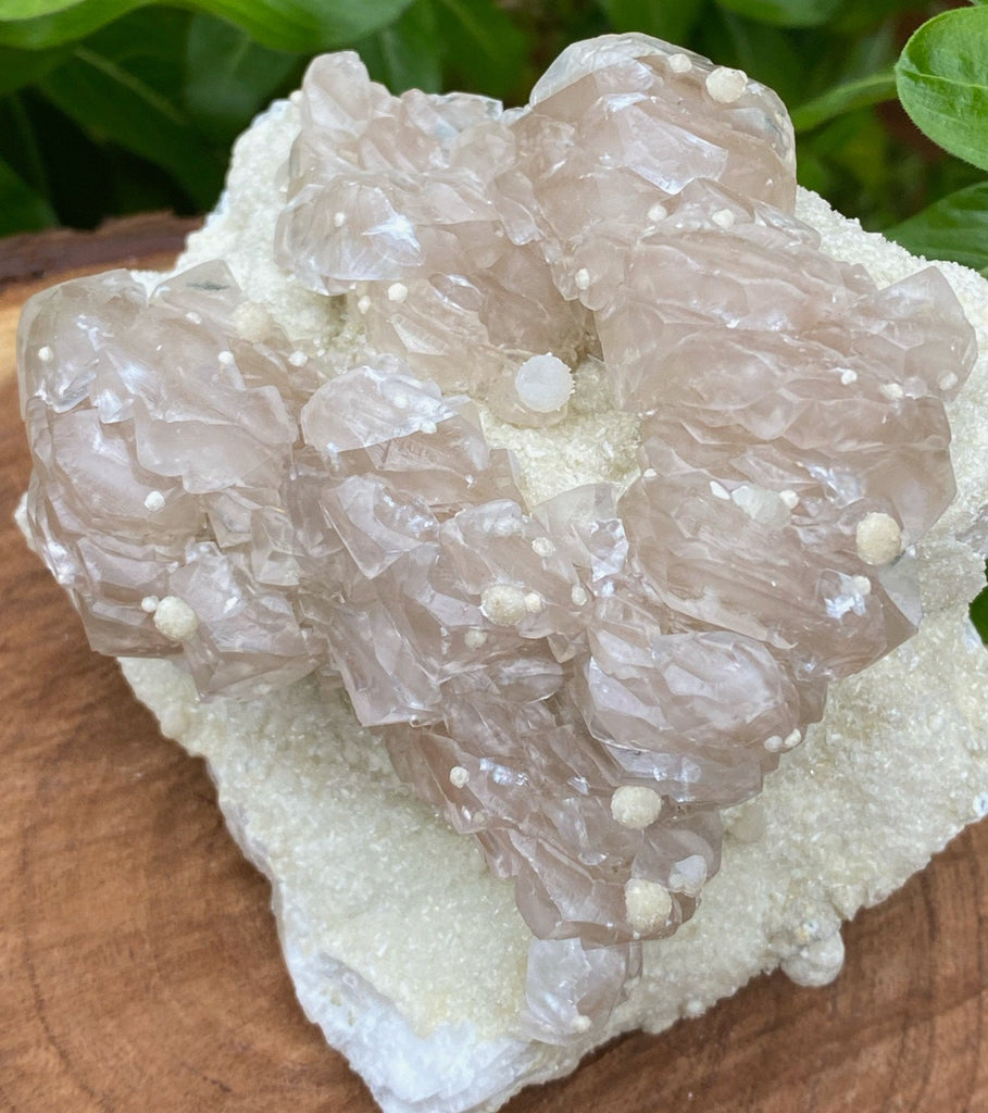 Incredible Crystal Specimen of Calcite with rare Gyrolite Spheres and Prehnite  on the Zeolite.
