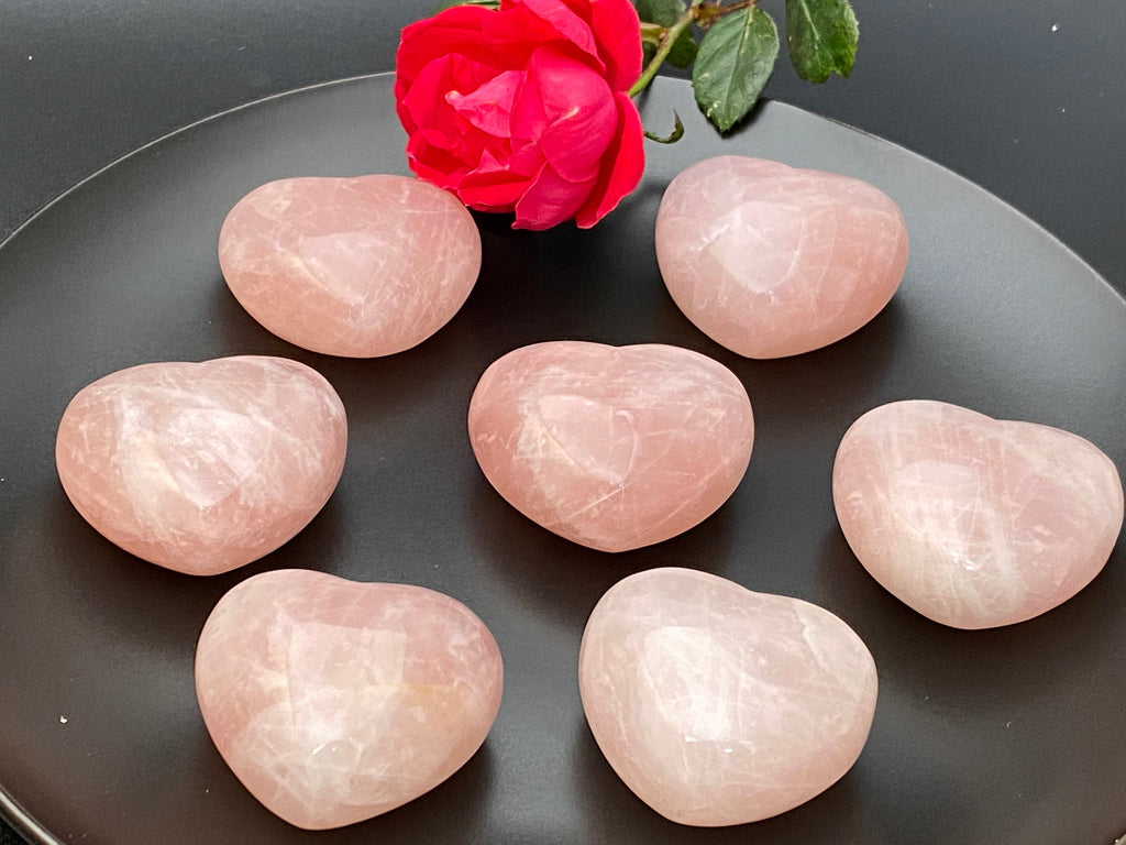 Rose Quartz Crystal Puffy Heart "A Grade" Polished Tumbled Stone
