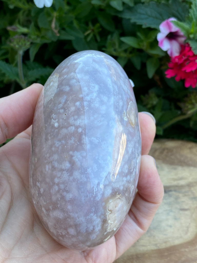 Flower Agate Larger Gallet Palmstone | 340grams Crystals for Healing