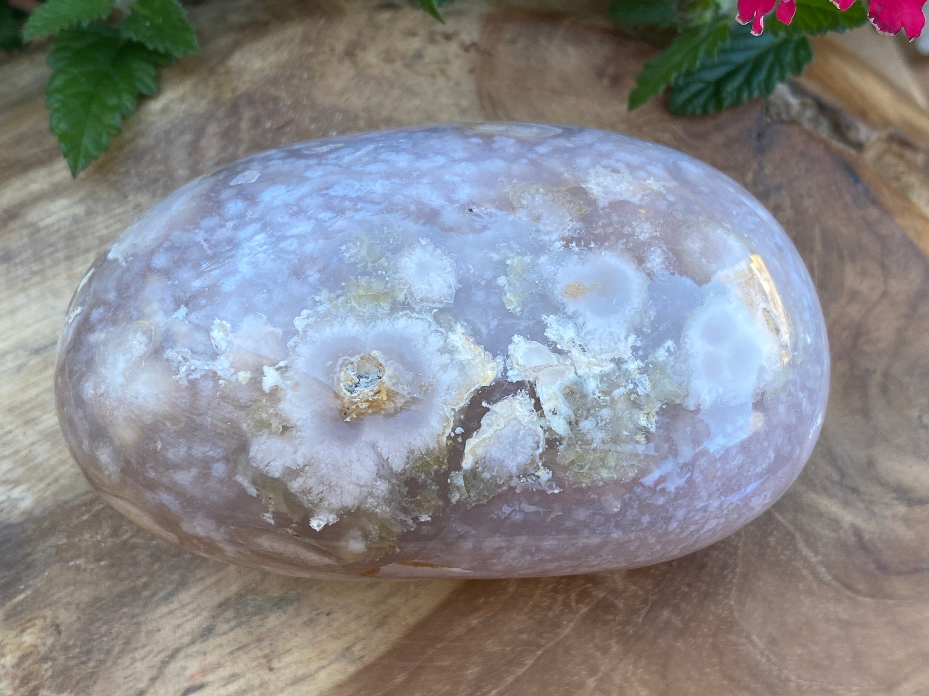 Flower Agate Larger Gallet Palmstone | 340grams Crystals for Healing