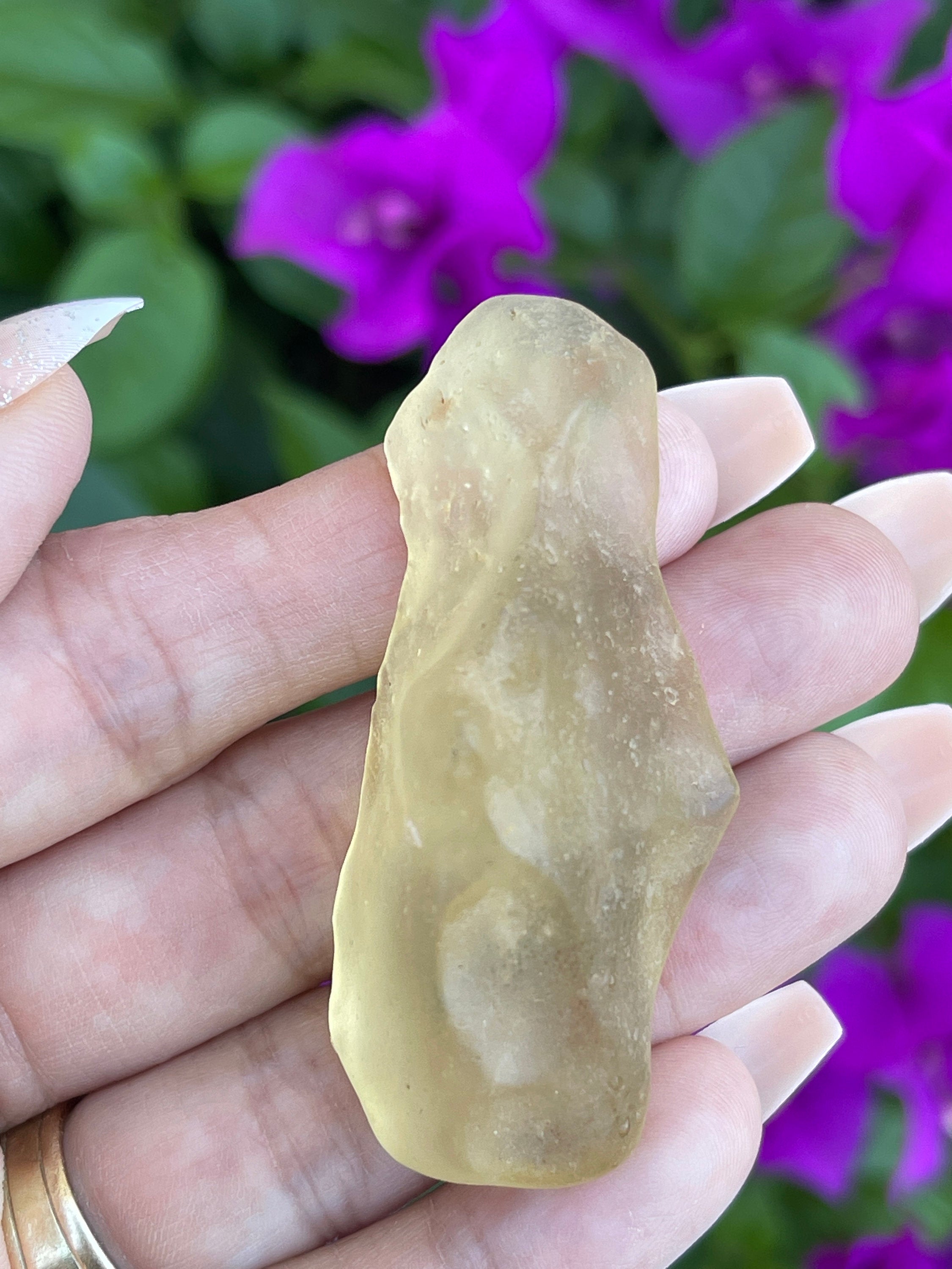 Libyan Desert Glass | Rare Libyan Gold Tektite | Large 24 Grams, Authentic Dolphin