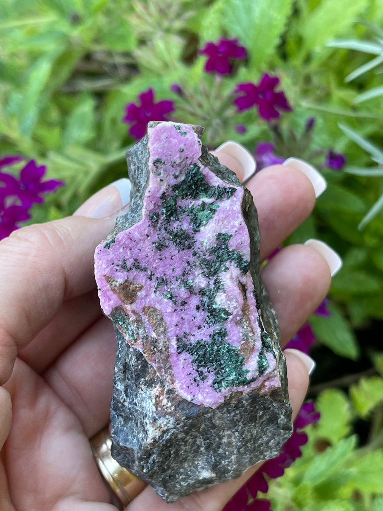 Pink Cobalto Calcite | Cobaltoan Calcite and Malachite Crystals | 141grams
