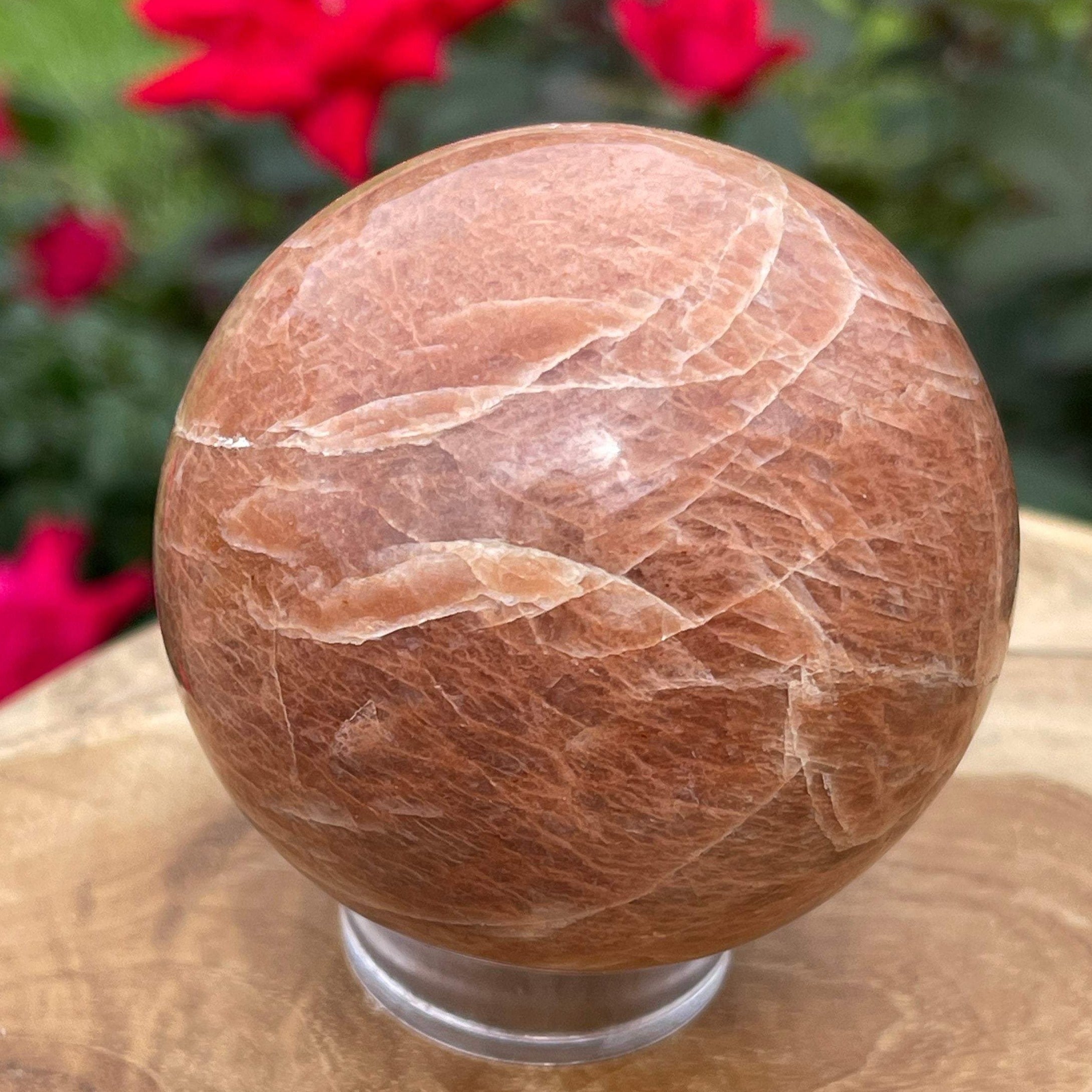 Peach Moonstone Sphere | Large 63mm 348grams | Creative Energy Stone