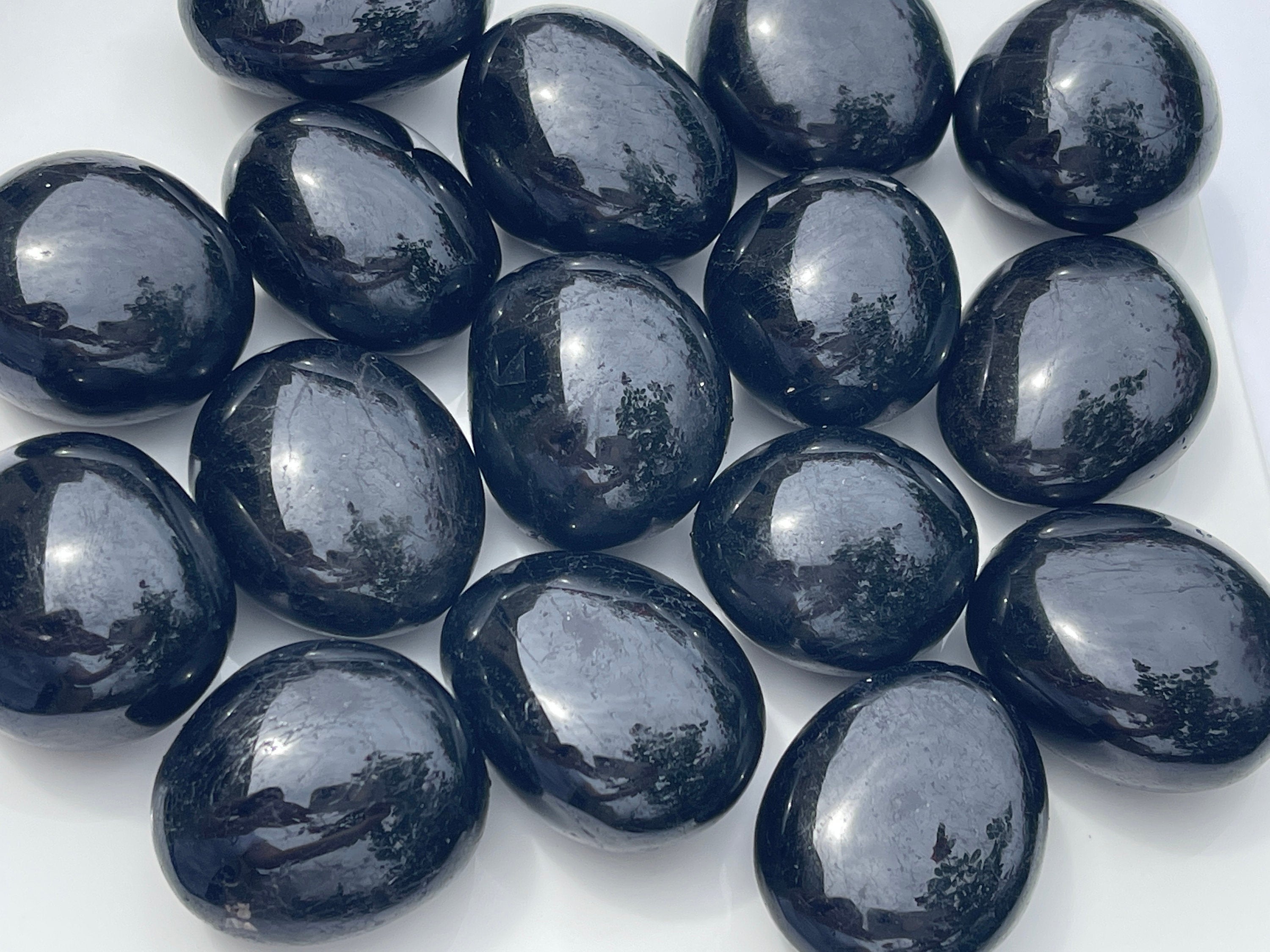 1 Black Tourmaline Tumbled Stone | Palm Stone | Grounding