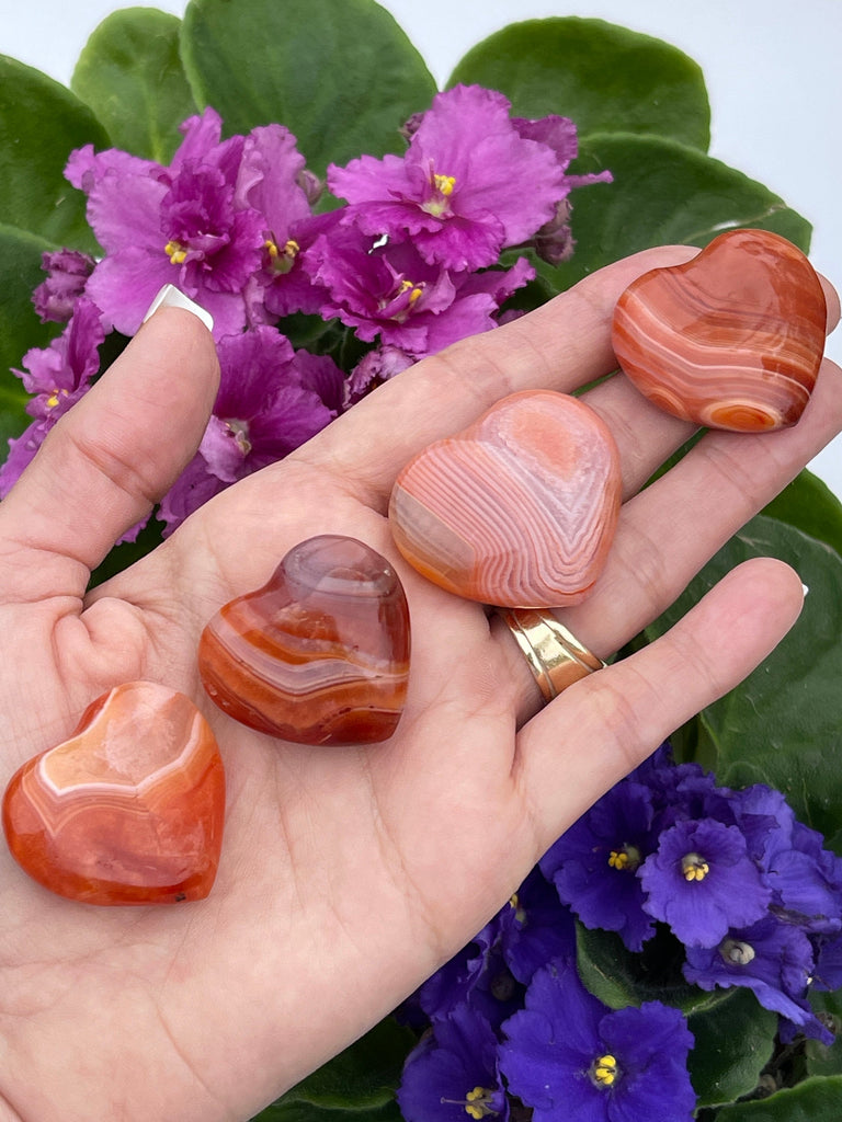 Carnelian Heart | Banded Carnelian High Quality Crystal Heart